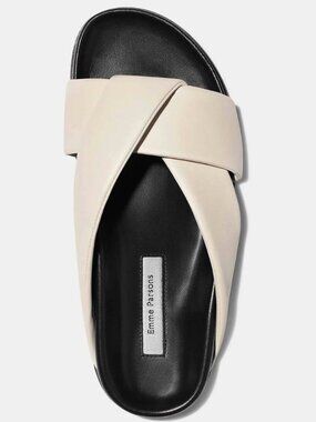 Emme Parsons Folded Slide in Ivory Plongé Nappa